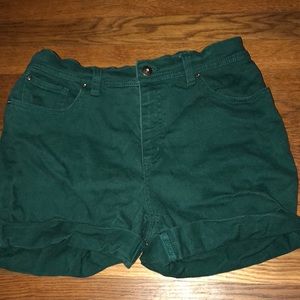 Forest Green cuffed shorts